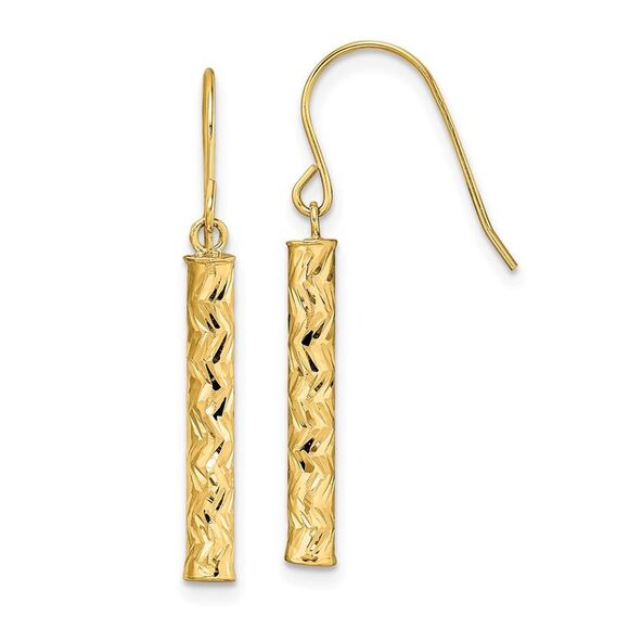 Kazi Luxury 14k Yellow Gold Polished Dangle Earrings